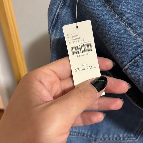 New Anthropologie Corset High Rise Baggy Culotte Jeans sz 33Tall Cropped Flared - Picture 10 of 15